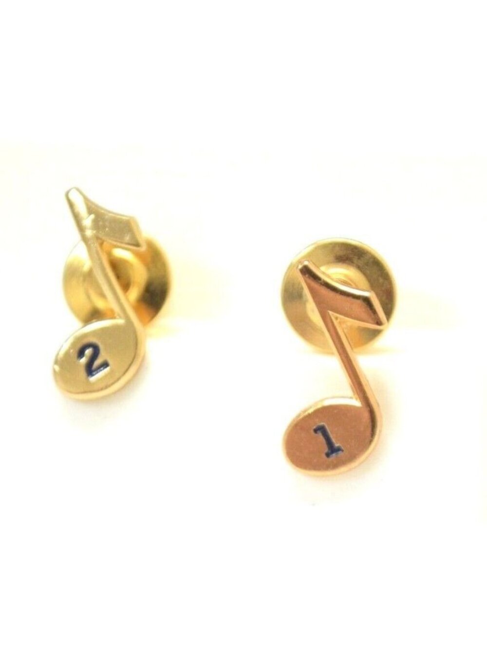 Music Note Lot Number 1 2 Gold Tone Enamel Lapel Bag Gear Collectible